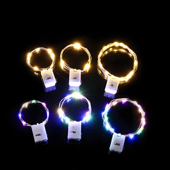 0,5 M/1M/2M LED Réz Drót Fények elemes String Lámpák Kültéri Dekoratív LED Fény Új Év Karácsonyi Koszorú Lámpa