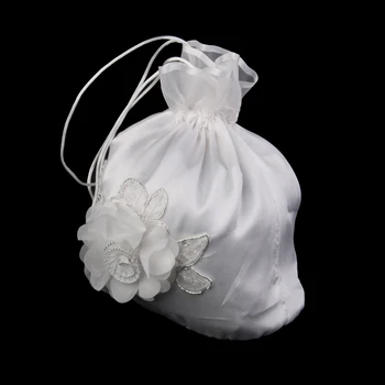 1 Darab Szatén Pearl Strasszos Esküvői Menyasszonyi Dolly Táska Kézitáska Ivory esküvői nap essentials pedig szép ajándék