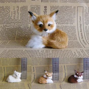 1 Db Szimuláció Brown Fox Játék Bundákat Guggolva Fox Modell Lakberendezési Állatok Világon, Statikus Figurák Dísz Új