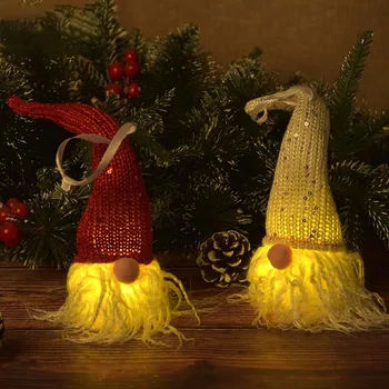 1 PC Gnome Fények Karácsonyi Dísz Plüss tomte barátja Baba Játék Asztali Mikulás Ünnepi Figurák Dekorációs Ajándék, Színek, LED