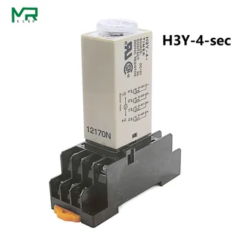 1 állítsa H3Y-4-sec 12V/24VDC/ 220VAC 14 pin idő relé DIN sín 5 sec / 10 sec / 30 sec /60sec bekapcsolási késleltetés kis idő kapcsolat