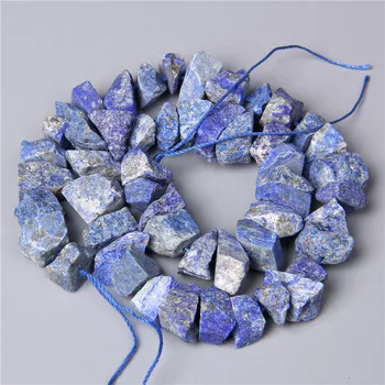 10-13mm Természetes Kék Lapis lazuli Kő Gyöngyök Szabadon féldrágakő Kő Távtartó Ásványok Nugget Gyöngy Ékszerek Készítése Nagykereskedelmi