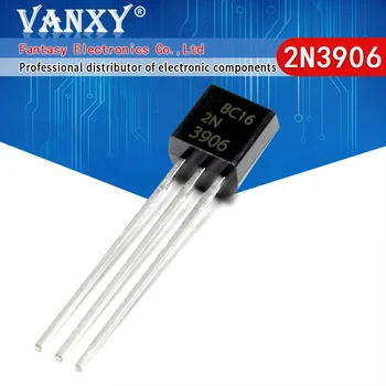 100 2N3906 TO-92 TO92 0.2 EGY 40V PNP Tranzisztor új, eredeti IC