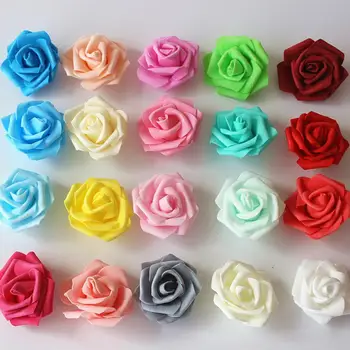 100 7cm egyszínű Hab Szimuláció Rose Mesterséges Virág Csokor, Esküvői Fél Csokor DIY, lakberendezés