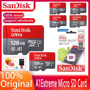 100% Eredeti Sandisk Ultra Micro SD 128 GB 32 GB 64 GB 256 gb-os 16G 400GB Micro SD Kártya SD/TF Flash Kártya, Memória Kártya 32 64 128 gb