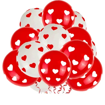 10db/sok Szív Dot Latex Léggömb, Esküvői, Valentin Nap, Eljegyzés, Évforduló Party Dekoráció Hélium Felfújható Ballon