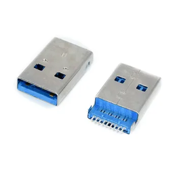 10db/sok USB 3.0 Típusú Férfi 9 Pin-SMT SMD 2 Pin DIP PCB telepítés Csatlakozó