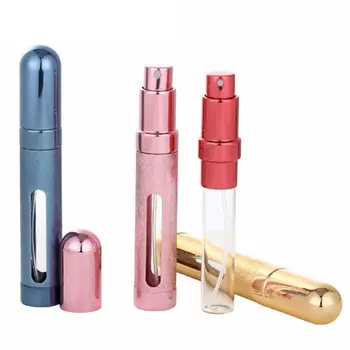 12 ml-es Mini Parfümös Üveg Porlasztó Újratölthető Spray Palackot Hordozható Utazási Fém Kozmetikai Üres Illat Szivattyú Eszköz