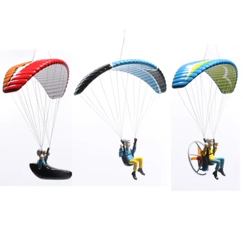 1DB Kézzel készített Mini Paraglider-Modell Powered Parapente Autó Dekoráció Medál Ajándék Kézműves Díszek Siklóernyőzés Tartozékok
