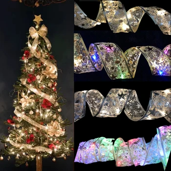 1M/2M Karácsonyi Szalag LED Vízálló A karácsonyfa Díszek 2022 Új Év Fal, Ablak, Otthon Dekoráció