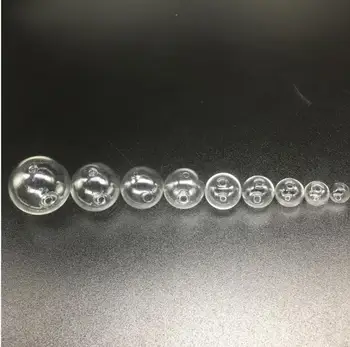 1piece 10-30mm Átlátszó üres üveg labdát, dupla kerek lyuk buborék injekciós üveg földgömb égitestek ékszerek megállapítások gyöngyök