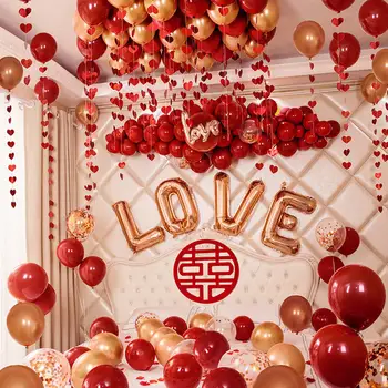 1set Esküvő házasság szoba javaslat megállapodás léggömb dekoráció Valentin napi romantikus léggömb meghatározott hálószoba lufi csomag