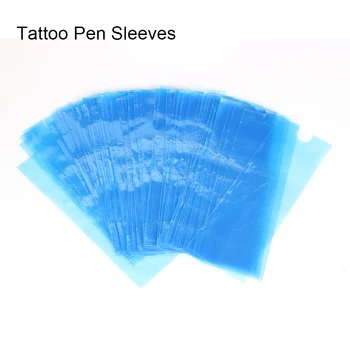 200pcs Tetováló Gép Toll Ujjú Táskák Ellátási Eldobható Kiterjed Kék Professzionális Tetoválás géppisztolyt Tápegység Tartozék