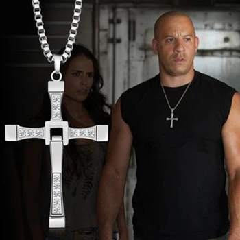 2018 Új Unisex Nyaklánc & Medálok Divat, Film ékszerek, A halálos iramban Toretto a Férfiak Klasszikus KERESZT Medál Nyaklánc