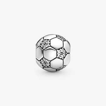 2020 Tavasszal Új, 925 Sterling Ezüst Gyöngyök Csillogó Futball Varázsa illik Eredeti 3mm Karkötő Női DIY Ékszerek 2003