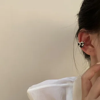 2021 Korea fülbevaló Fülbevaló Ezüst Színű Szerelmes Szív Klip Fülbevaló Nélkül Piercing A nők Fül, Csont Klip Esztétikai Ékszerek