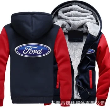 2021 Téli Pulcsik Férfiak Ford Logó a Kabát Sűrűsödik, Meleg Gyapjú pamut Cipzár Raglan Kabát Férfi Melegítő