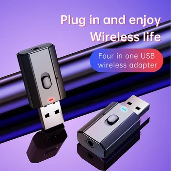 2022 5.0 Bluetooth Adapter USB, Vezeték nélküli Bluetooth Adó-Vevő Zene Audio PC TV Autó kihangosító 3,5 mm-es AUX Adapter