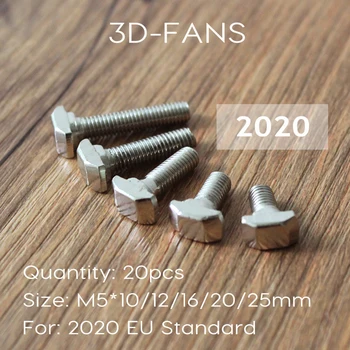 20db M5*10/12/16/20/25mm szénacél T típusú Nuts Rögzítő Alumínium Csatlakozó EU Szabvány 2020 Ipari Alumínium Profil