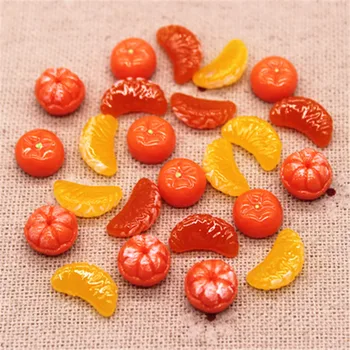 20db Új Aranyos Mini Szimuláció Gyümölcs, Narancs Gyantával Flatback Cabochon Élelmiszer-Art-Ellátási Dekoráció Varázsa Kézműves Fülbevaló DIY