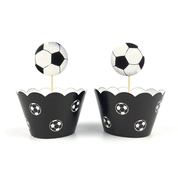 24PCS Boldog Szülinapot Fél Futball a Téma DIY Cupcake Papír Dekoráció, Baba Zuhany Gyerekek Szívességet Sütni, Süteményt Toplisták