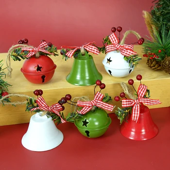 2db Karácsonyi Csengő Piros, Fehér, Zöld Fém Jingle Bells karácsonyfa Lógó Medál Dísz Karácsonyi Dekoráció Otthon