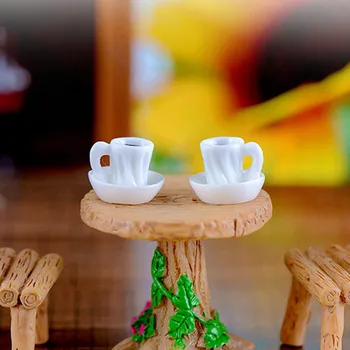 2db Mini Egy Csésze Teát Modell Miniatűr Figura Otthon Kert Dekoráció, Kiegészítők, Dekoráció, Kézműves Műanyag Ábra
