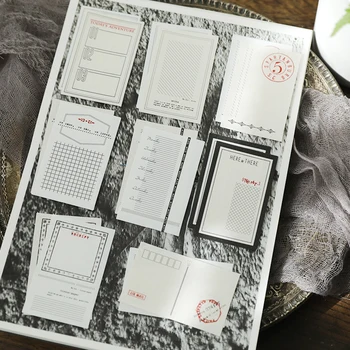 32pcs/sok Régi Keret Kézműves Papír Dekoratív Memo Pad Szemét Journal DIY Album Scrapbooking Anyag Papír Tervező Kellékek