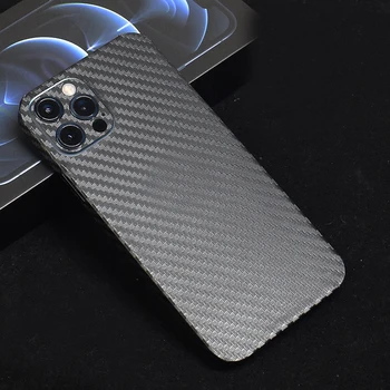 3D Carbon Fiber Bőr Film Csomagolja Vissza Matrica iPhone 12 Pro Max 12 Mini SE 2020 11 Pro Max XS MAX XR X 8 7 6-OS Plusz Bőr