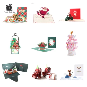 3D felugró Santa Kártyák Feleségül Karácsonyi Üdvözlőlapok, Meghívók Ajándék újévi Üdvözlőkártya az Évfordulós Ajándékokat Képeslap