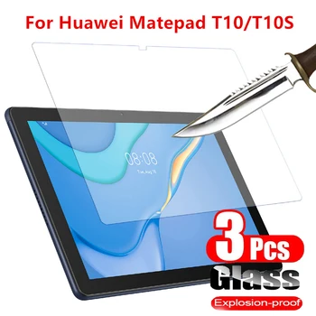 3Pcs képernyővédő fólia Edzett Üveg Huawei MatePad T10 T10S 2020 AGS3-L09/AGS3-W03 AGR-L09/AGR-W03 Tabletta 9H Üveg Film