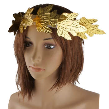 4 Db Levél Római Görög Istennő Laurel Caesar Koszorú Sisak Menő Ruha Hairbands Haj Fejfedőt Tartozék Arany /Zöld