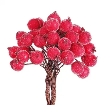 40Pcs művirágok Mini Karácsonyi Hab Spike Mesterséges Berry Csokor Haza Növény Fal Esküvői Dekoráció Gabonafélék Dekoráció