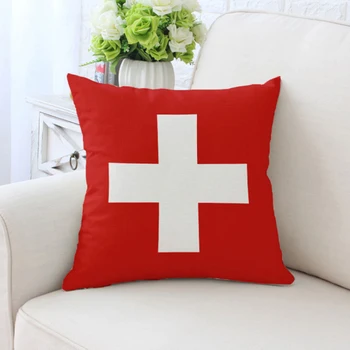 45x45cm Svájc zászló Párnahuzat pamut Dekoratív párnák párnák tartós háztartási jó