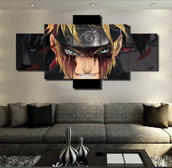 5 Darab Vászon Wall Art Ninja Anime Posztert, Festményt, Dísz, Nappali, Hálószoba Dekoráció Kép Home Office Poszter