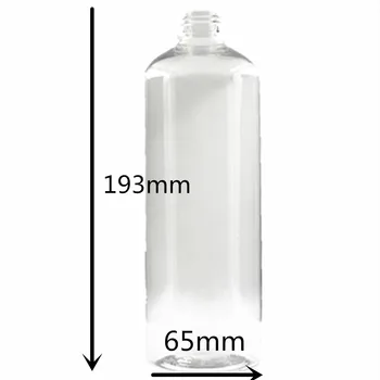 500ml Műanyag Nem-Adagoló kupak Üveg, üres, tiszta PET palack fekete/fehér foltok/átlátszó bordázott csavaros kupakkal