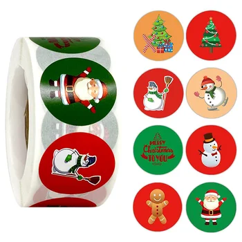 500pcs Boldog Karácsonyt Matricák karácsonyfa Elk Candy Táska Tömítő Matrica Karácsonyi Ajándék Doboz Címkék Dekoráció Új Év