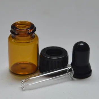 5db/sok 2ml Amber Kis Pohár Cseppentő Üveg/Üveg Esszenciális Olaj,Parfüm kicsi hordozható palackban