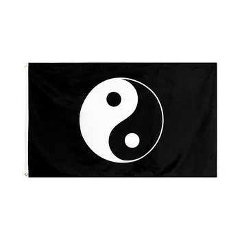90X150cm YIN-YANG yinyang béke tao taoizmus yin yang Zászló