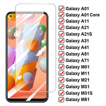 9H Keménységű Edzett Üveg Samsung Galaxy A01 Core A11 A21 A31 A41 a51-es A71 képernyővédő fólia M01 M11 M21 M31 M51 Üveg Film