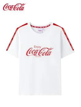 A Coca-Cola Coca-Cola hivatalos, rövid ujjú nyári új, egyszerű, alapvető vad dagály, a márka laza rövid felső
