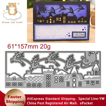 A ház a Karácsonyi Szán Szarvas fémforgácsolási Meghal Boldog Karácsonyt Kártya Scrapbooking Stencil Vágott Meghalni DIY Kártya Kézműves Kézműves