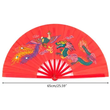 A Kínai Kung-Fu Rajongó, Tai Chi Harcművészetek Dragon Phoenix Műanyag Kézi Összecsukható Rajongók Art Tánc Ajándék