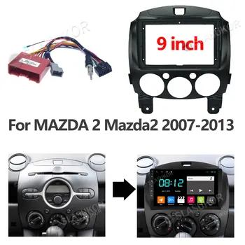 A MAZDA 2 Mazda2 2007 2008 2009 2010-2013 Fascias Autós DVD-Keret Din 9 Inch Játékos Műszerfal Adapter Beszerelés Facia Panel