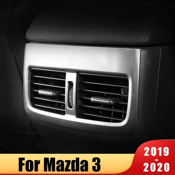 A Mazda 3-As Axela 2019 2020 BP Rozsdamentes acél Autó Belső Hátsó klímaberendezés Szellőző Outlet Kiterjed, Trim Matrica Tartozékok