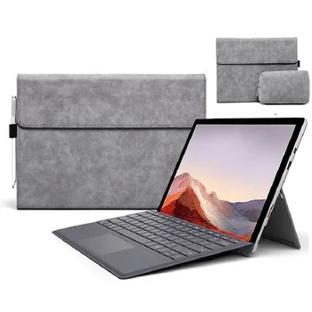 a Microsoft Surface Pro 8 Tablet Esetekben PU Bőr Flip Ujja Töltő Táska Összecsukható Tartót védőburkolat a Toll Slot