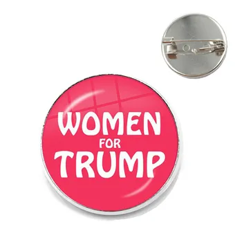 A nők A Trump 2020 Amerikai USA Választási Üveg Cabochon Bross 3D Nyomtatás Divat Gallér Csapok Ékszerek, A Nők, Férfiak, Gyerekek Ajándék