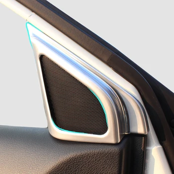 a Suzuki Vitara 2016 2017 2018 stick ABS chrome Autó keret belső oszlop Audio Beszélni hangelnyelő Gyűrű kör lámpa trim 2db