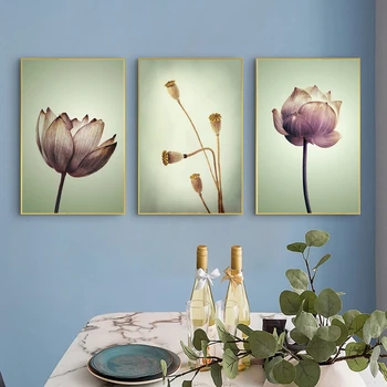 Absztrakt Lotus Vászon Festmények a Falon Művészeti Virágok Vászon Művészet, Poszterek, Nyomatok, Fali Dekoratív Moduláris Art Kép Cuadro