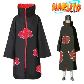 Akatsuki Köpeny Japán Ninja Uchiha Anime Ninja Cosplay Jelmez Piros Felhő Alá Köpeny Halloween Ajándék Trend 2021
